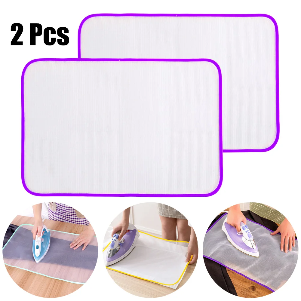 2 Pcs Ironing Cloth Ironing Board Covers Mesh Net Cloth Protect Garment Iron Clothes 50*35cm For Household Cleaning Supplies