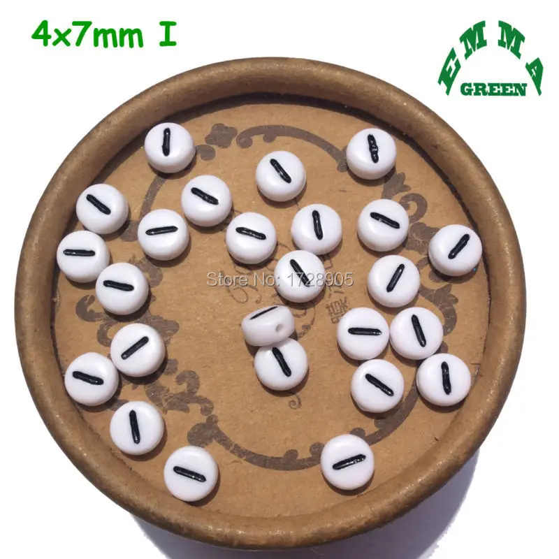 

Tiny Acrylic Alphabet Letter Beads For Jewelry Making 4x7mm 200pcs 26 Letters A-Z Single Vowel Alphabets With Hole White Spacers