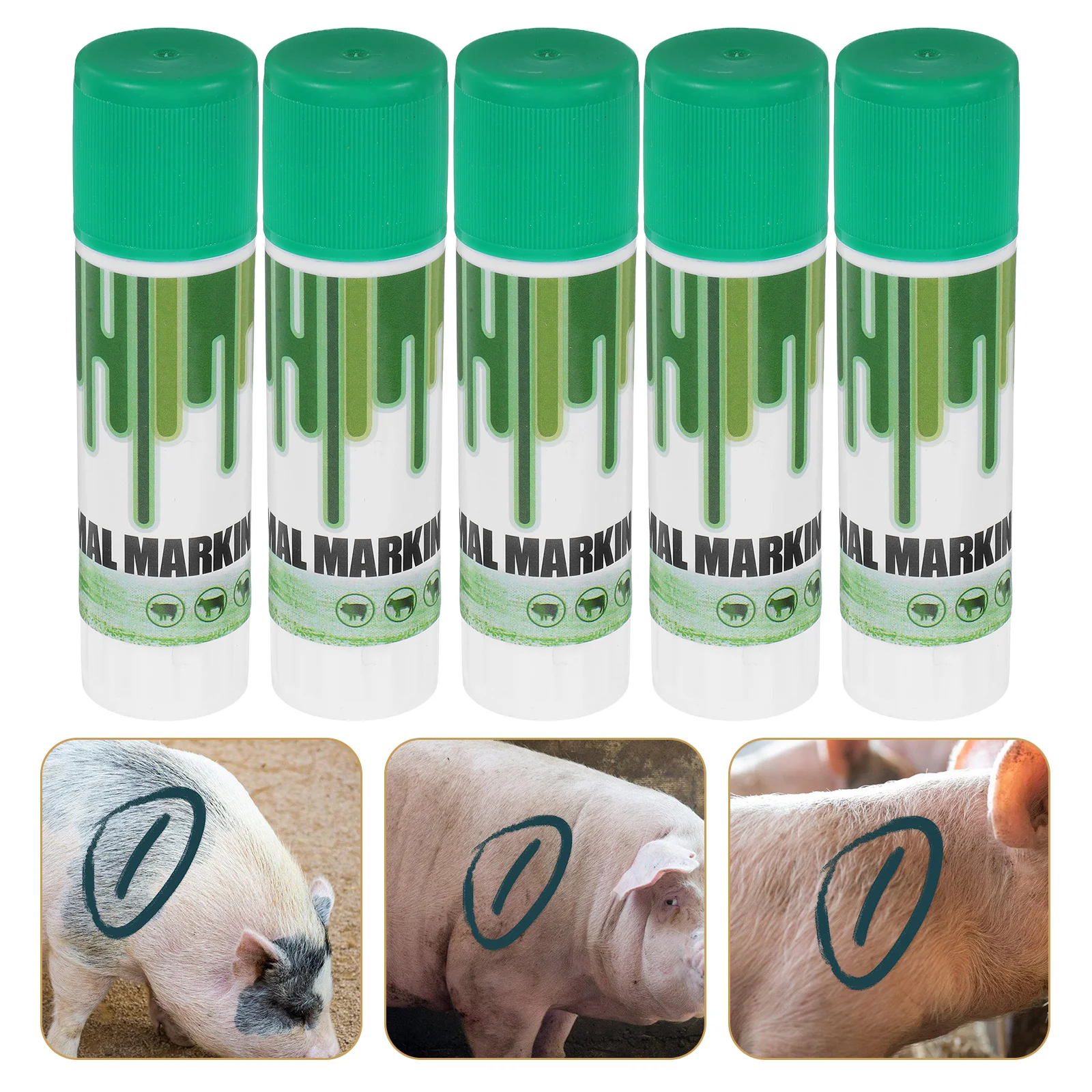 5 Pcs Livestock Ear Tags Marking Stick Animal Identification Crayon Farming Supplies Wax Marker For Pig Cow Goat Sheep Horse Donkey