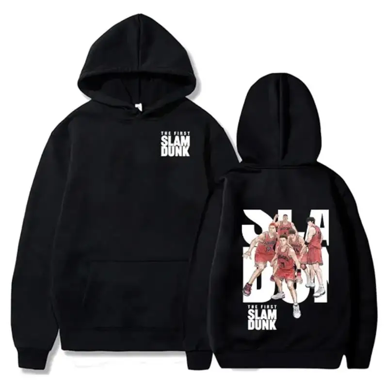 Anime Slam Dunk Hoodies de lã, pulôver casual com capuz, streetwear Hip Hop, moletons, Sakuragi Hanamichi Print Tops, outono 2