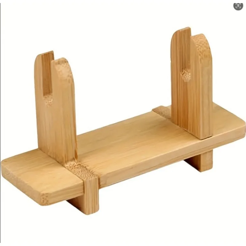 1PC Durable Bamboo Chinese Folding Hand Fan Stand Base Fan Display Stand Folding Hand Fan Stand Display Holder Home Decoration