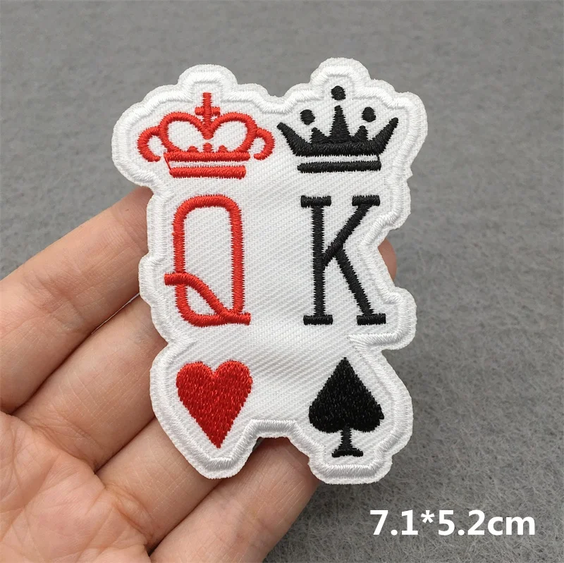 Punk Schädel Stickerei Patch Horror Augen Patch Eisen auf Patches für Kleidung Jacke nähen Appliqiue Poker Patches – Detail 2