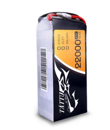 대용량 부하 멀티로터 헥사콥터 옥토콥터용 LiPO 배터리 버스트 25C, 22000mAh, 6S, 22.2V, 488wh