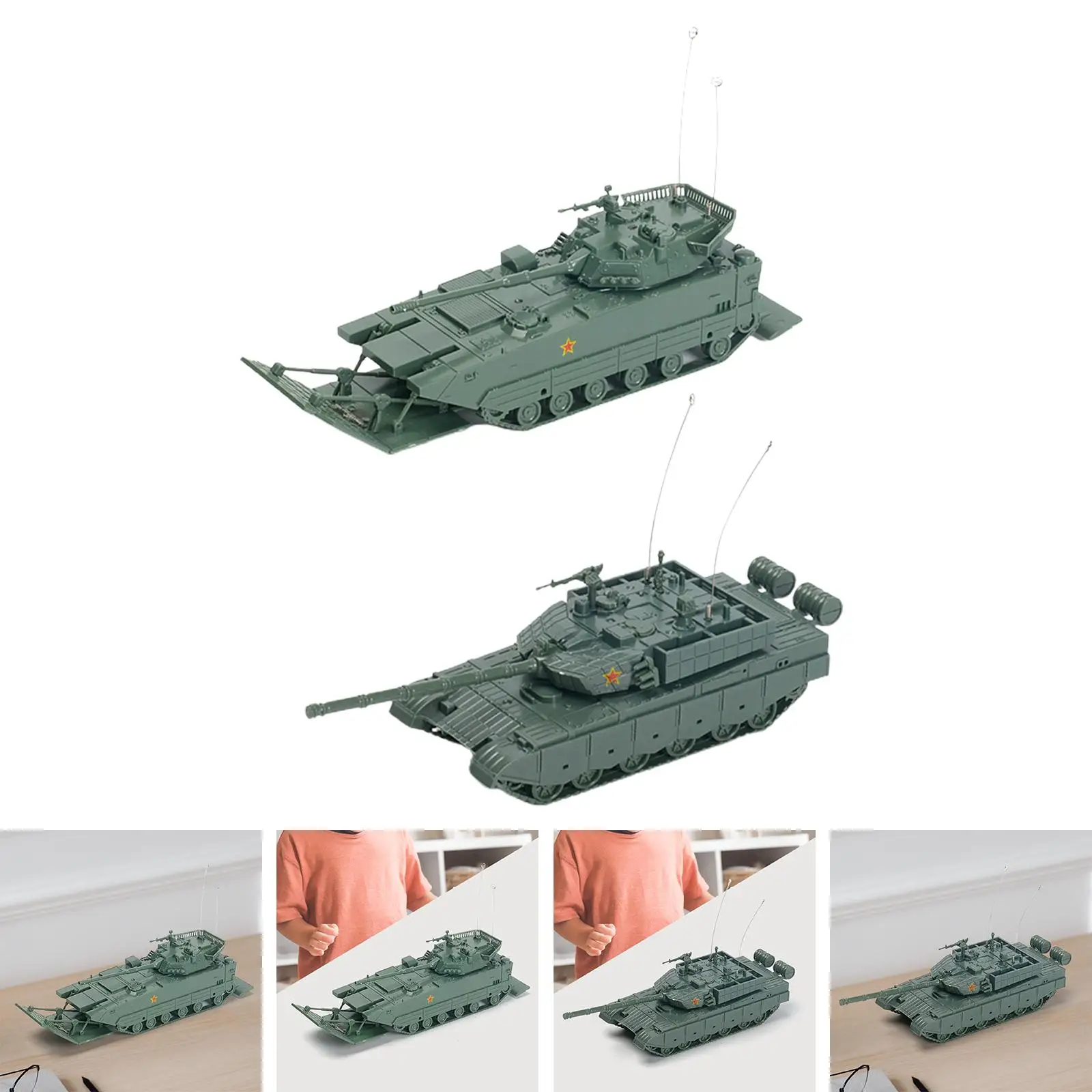 1/72 Puzzles Miniature Assembled Tank Model for Display Adults Collectibles