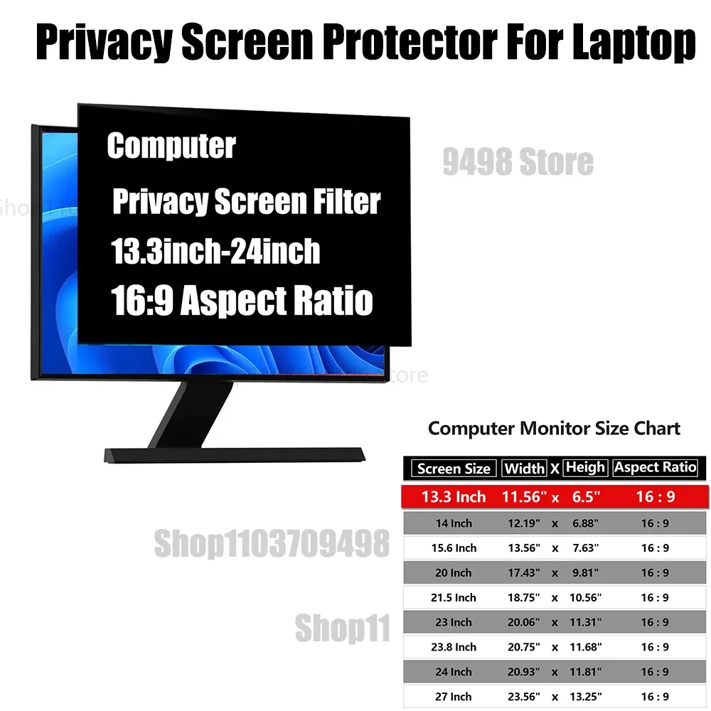 

Privacy Screen Protector For Laptop 15.6 17.3 18.5 19 21.5 23 23.8 24 inch PC Computer Privacy Protection Filter Anti-peep Film