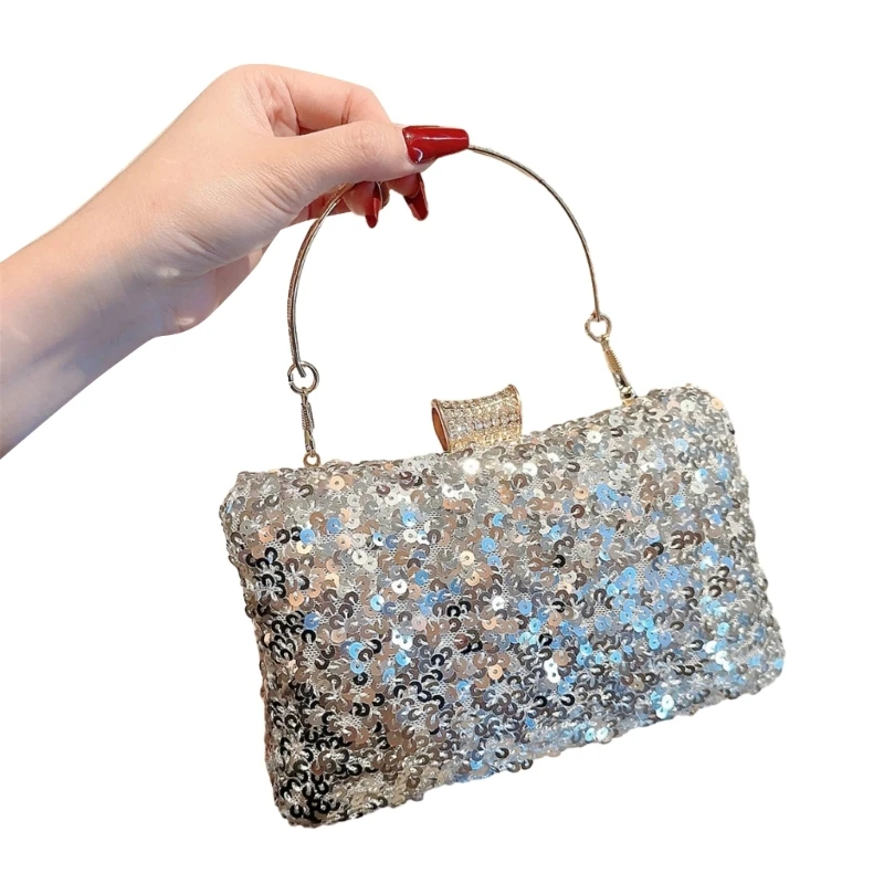 

Кошелек-клатч с блестками, блестящая вечерняя сумка со съемной цепочкой, женская вечерняя свадебная сумка через плечо, через