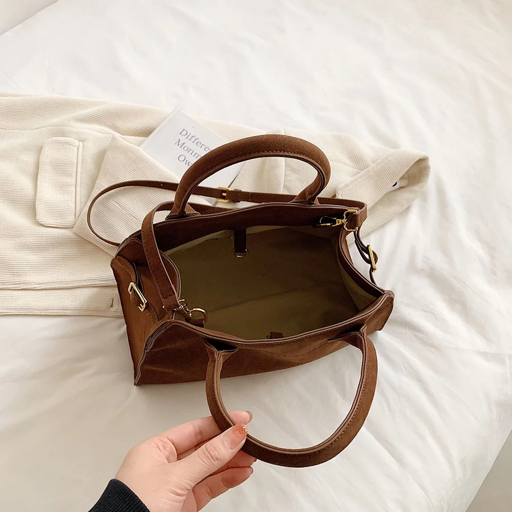 Nuove borse da donna Tote in pelle scamosciata Borsa a tracolla da donna a tracolla retrò di grande capacità Borsa a mano firmata 명품가방_voghion.com