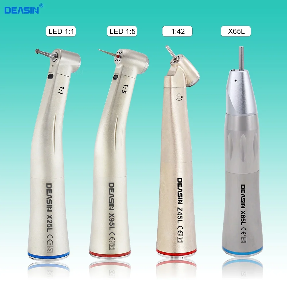 Dentalchirurgisches Faseroptik-LED-Kontrawinkelstück mit internem Wasserspray für elektrischen Mikromotor