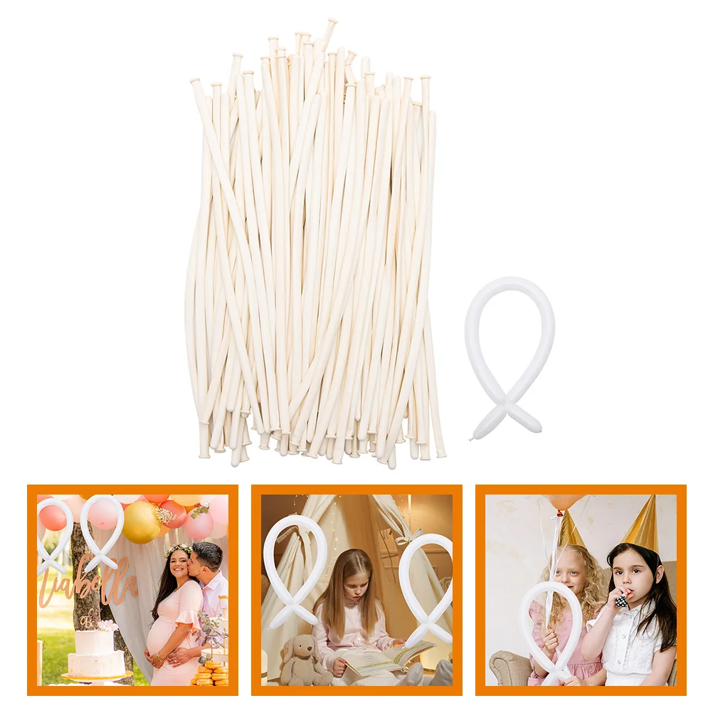 

50pcs Strip Latex Balloons Decorative Twisting Balloons Party Favors Strip Balloons