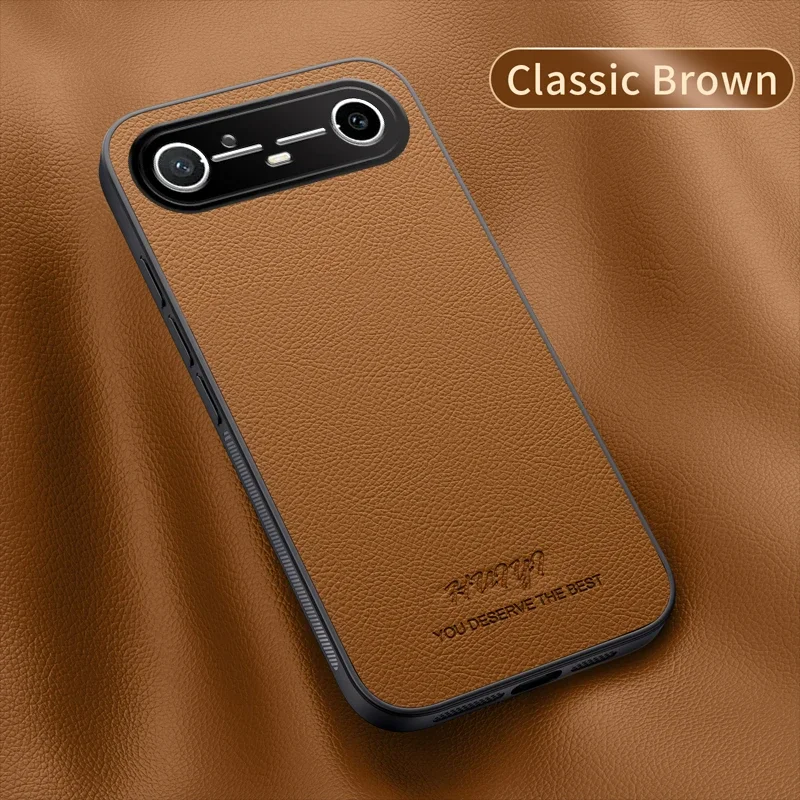 Tecno Pova Spark Leather Magnetic Car Mount Protective Case