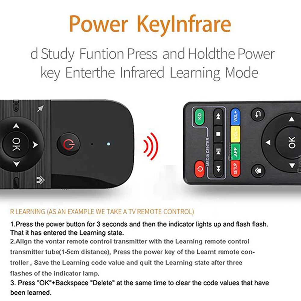 Air Mouse Remote, Air Remote Mouse Keyboard 2.4G 6-Axes Giroscopio Touchpad Retroilluminato per Android/Smart TV Box PC(Standard