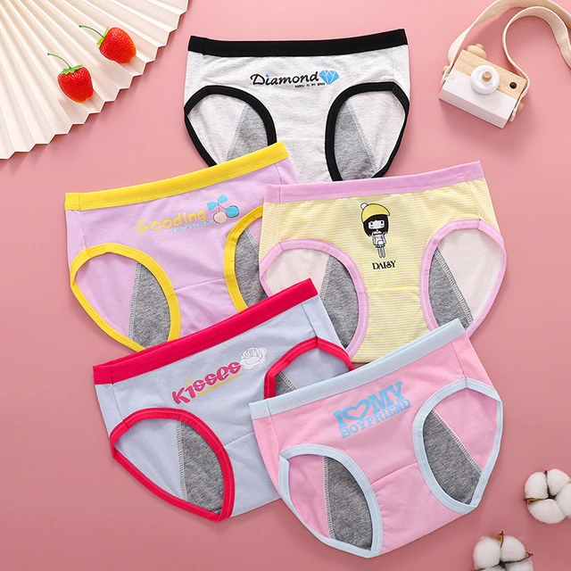 Cartoon Girls' Menstrual Panties Leak Proof Briefs Children's Panties  Breathable Pants Teenager Physiological Pants - AliExpress