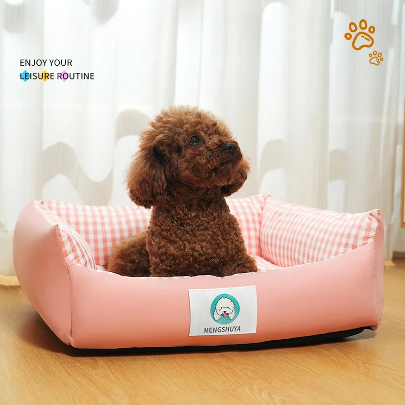 Dog Nest Checkered Square Pet Nest Dog and Cat Sleeping Mat Comfortable Seasonal Pet Mat Bed Mattress Bed Cat