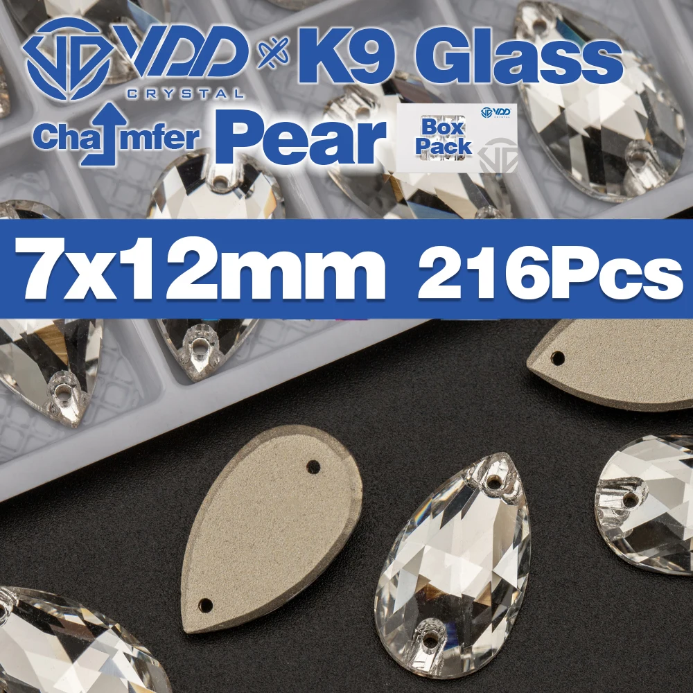 Vdd Großhandel hochwertige k9 Glas auf Strass Kristall Fase Box-verpackt Nähen klar Flatback Stein Kleidungs stück Dekoration nähen – Detail 4