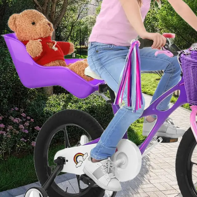 Siège de poupée de vélo pour enfants, adapté à la plupart des poupées et des animaux en peluche, mignon, facile à installer, siège de vélo pour enfants, accessoire de fixation de vélo 1