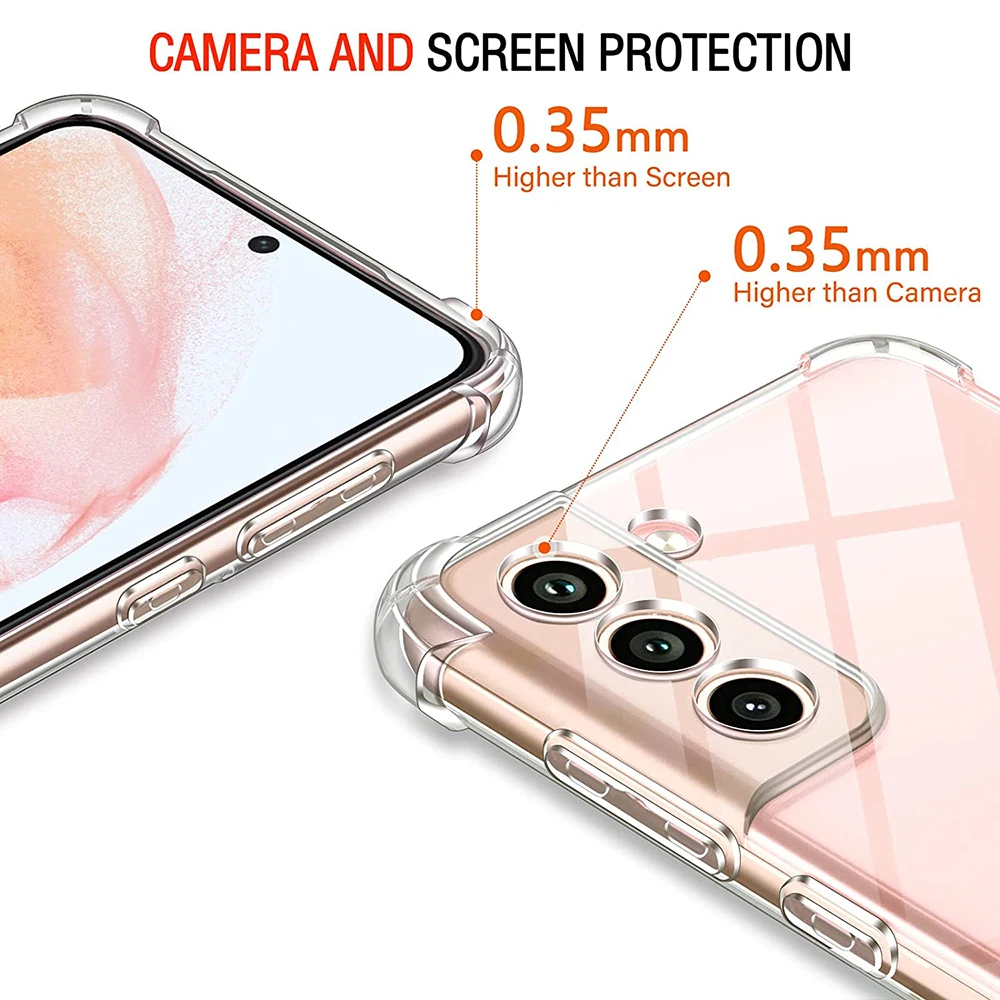 Luxury Crystal Clear Silicone Soft Case For Samsung Galaxy S22 S21 S20 FE S10 Note 10 Plus 20 Ultra Thin Shockproof Cover Shell galaxy s22+ clear case