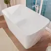Lucite Acrylic Freestanding Bathtub 47" with Seat Design Japanese Soaking Tub Chrome Drain Slotted Overflow Easy Installation & 2