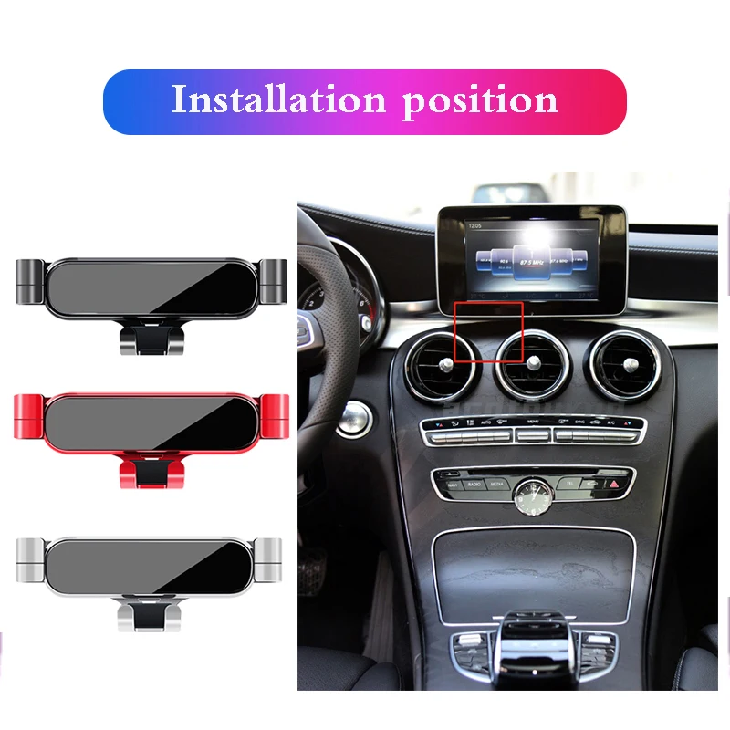 Car Phone Holder Mercedes Benz GLC X253 Gravity Navigation Bracket GPS Stand Air Outlet Clip Support Accessories phone holder mobile phone holder