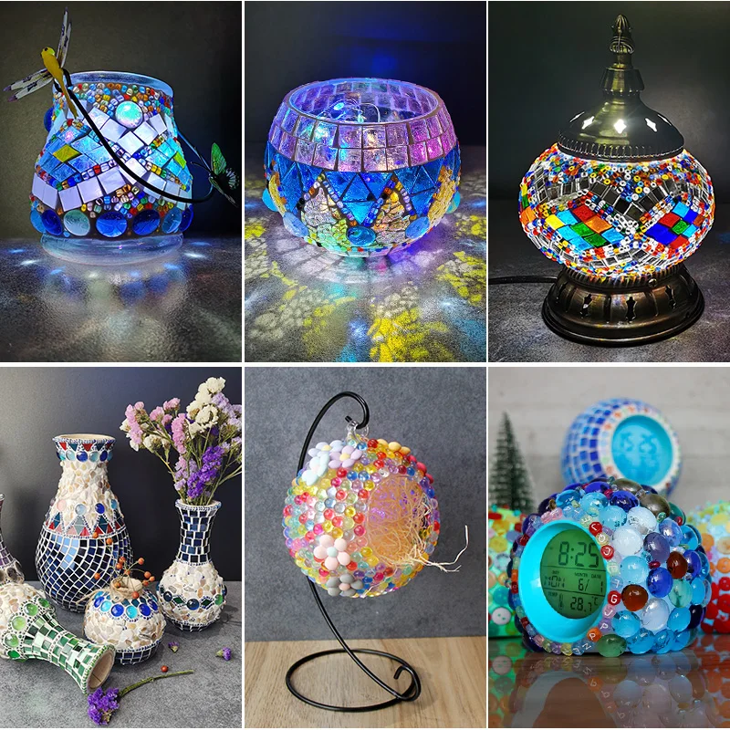 Round Transparent Glass Mosaic Gems