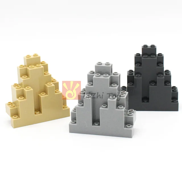 2pcs-10pcs MOC Bricks 6083 Rock Panel 3x8x7 Triangular DIY Building Blocks Military Compatible with Castle Garden Mountain Toys 3