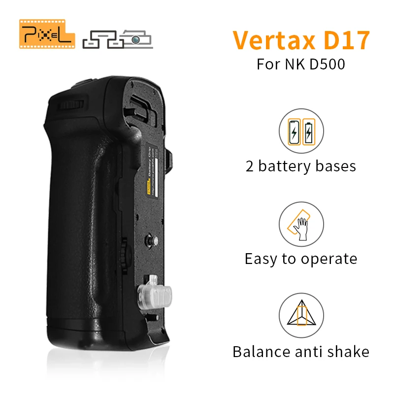 Description Picture 2 of itemPixel MB-D17 Vertical Battery Grip for Nikon D500 DSLR Grip Holder Shutter Release Button Nikon Battery Grip Camera Handle Grip