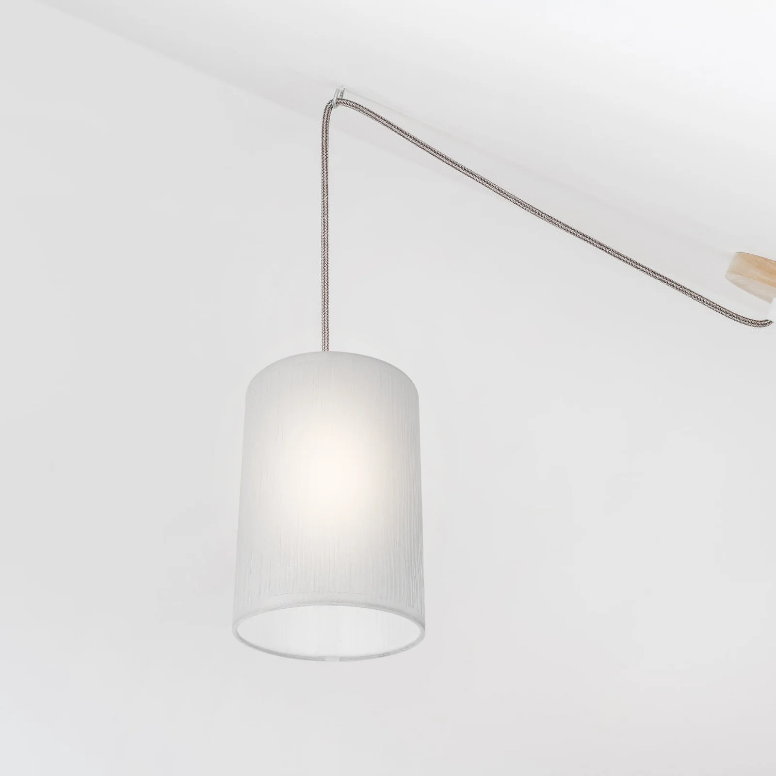 

Drum Lamp Shade E27 E14 Base Pendant Lampshade White Pleated Cylinder Lamp Shade Ceiling Lamp Cover Ceiling Fan Light