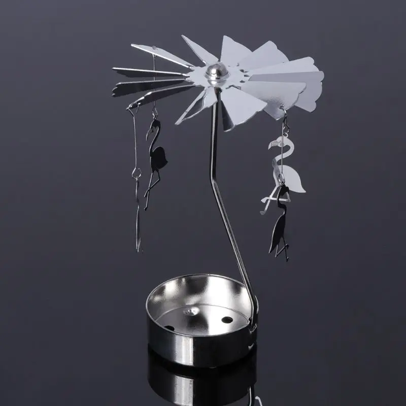 Rotating Tea Light Candle Holder Carousel Spinning Tealight Stand Candleholders for Romantic Wedding Party Home