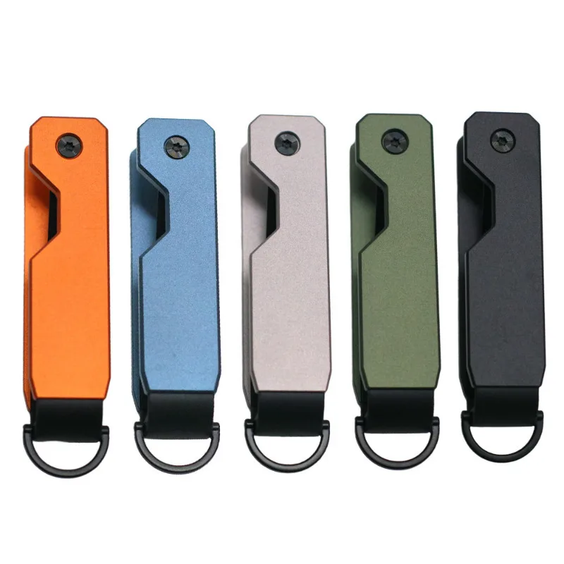 Compact Aluminum Minimalist Key Organizer - Secures 1-5 Keys, Portable and Secure Design