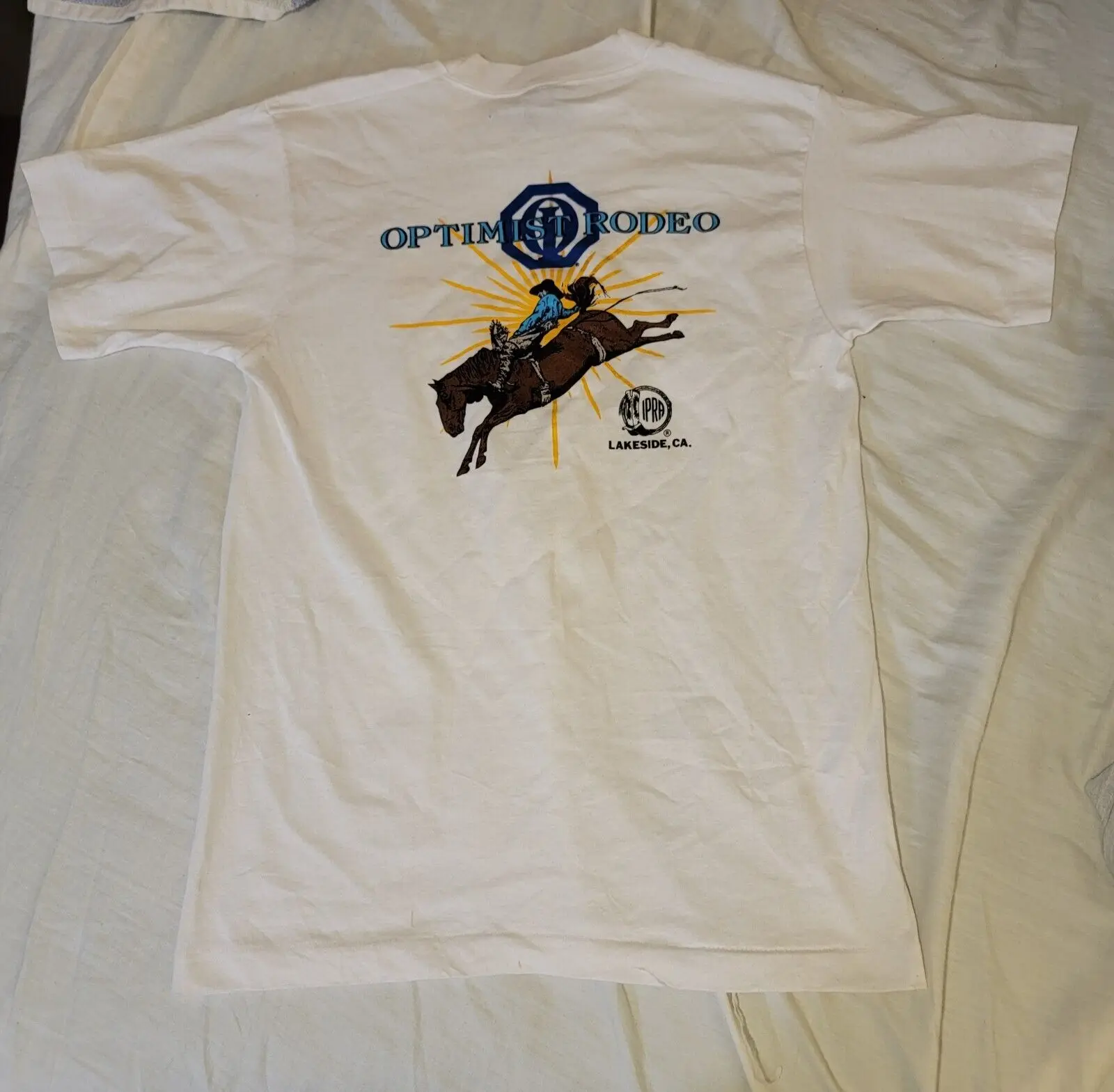 Maglietta Vintage San Diego Optimist Rodeo Ipra Bull Riding Maniche Lunghe O Corte