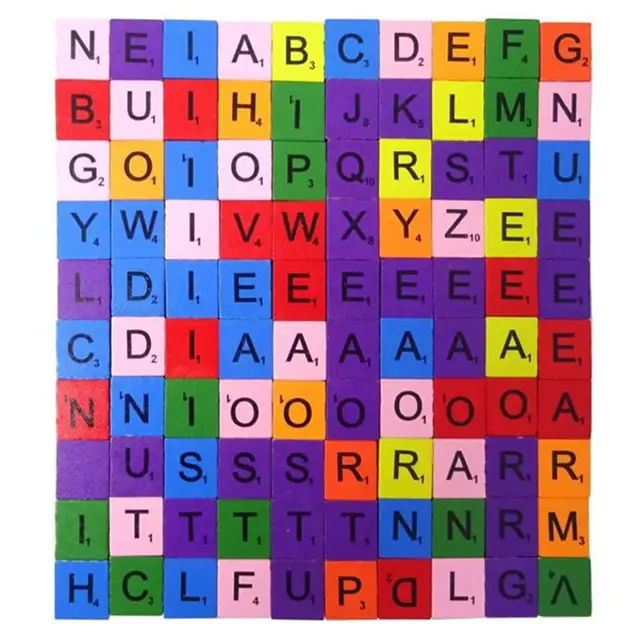 100Db Diy Fa Blokk Betű Ábécé Digitális Puzzle Otthoni Esküvői Buli Karácsonyi Dekorációk Betűk Számblokkok - Image 3