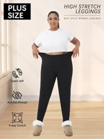 Plus Size Thermal running leggings with fleece interior for women. Low Rise design provides warmth and comfort for winter - Image 3