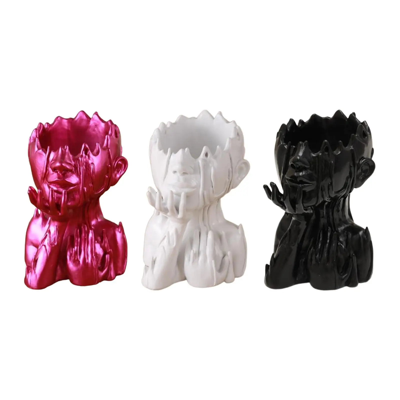 

Head Planter Resin Face Flower Pot Novelty Garden Statue Face Planters Pots