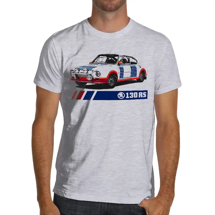 Skoda 130 Rs Czech Rally Legend Racing T-Shirt Bianca O Grigia Rallye Wrc Erc