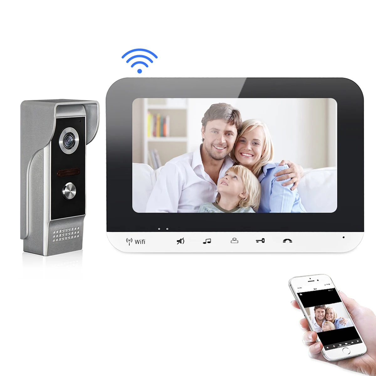 

Support tuya 7 inch door viewer peephole camera wireless audio door bell intercom wifi digital touch key video doorbell system