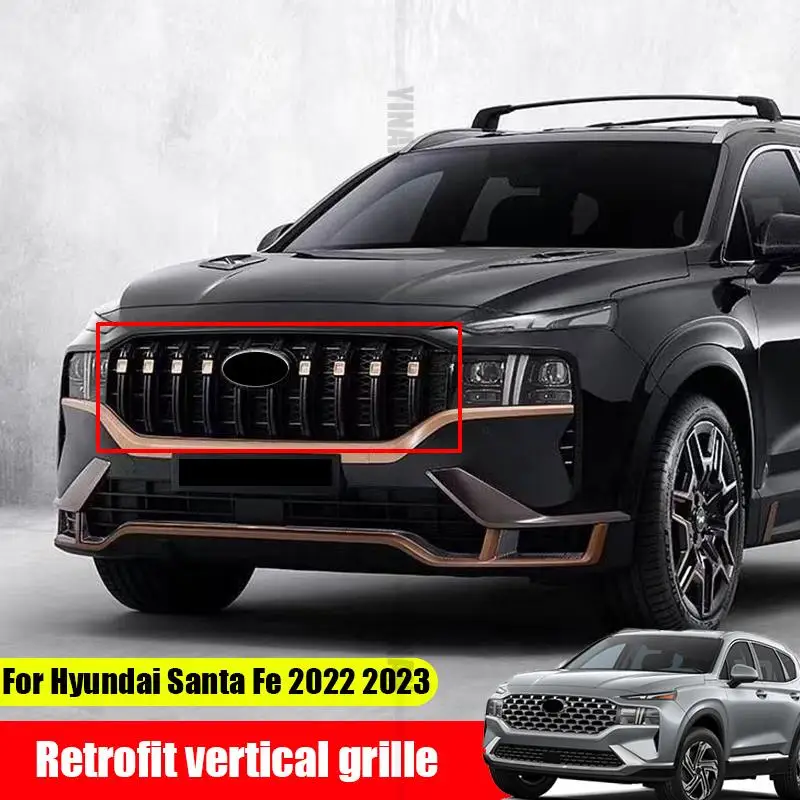 For Hyundai Santa Fe 2021 2022 2023 Replacement Grille Vertical Bar