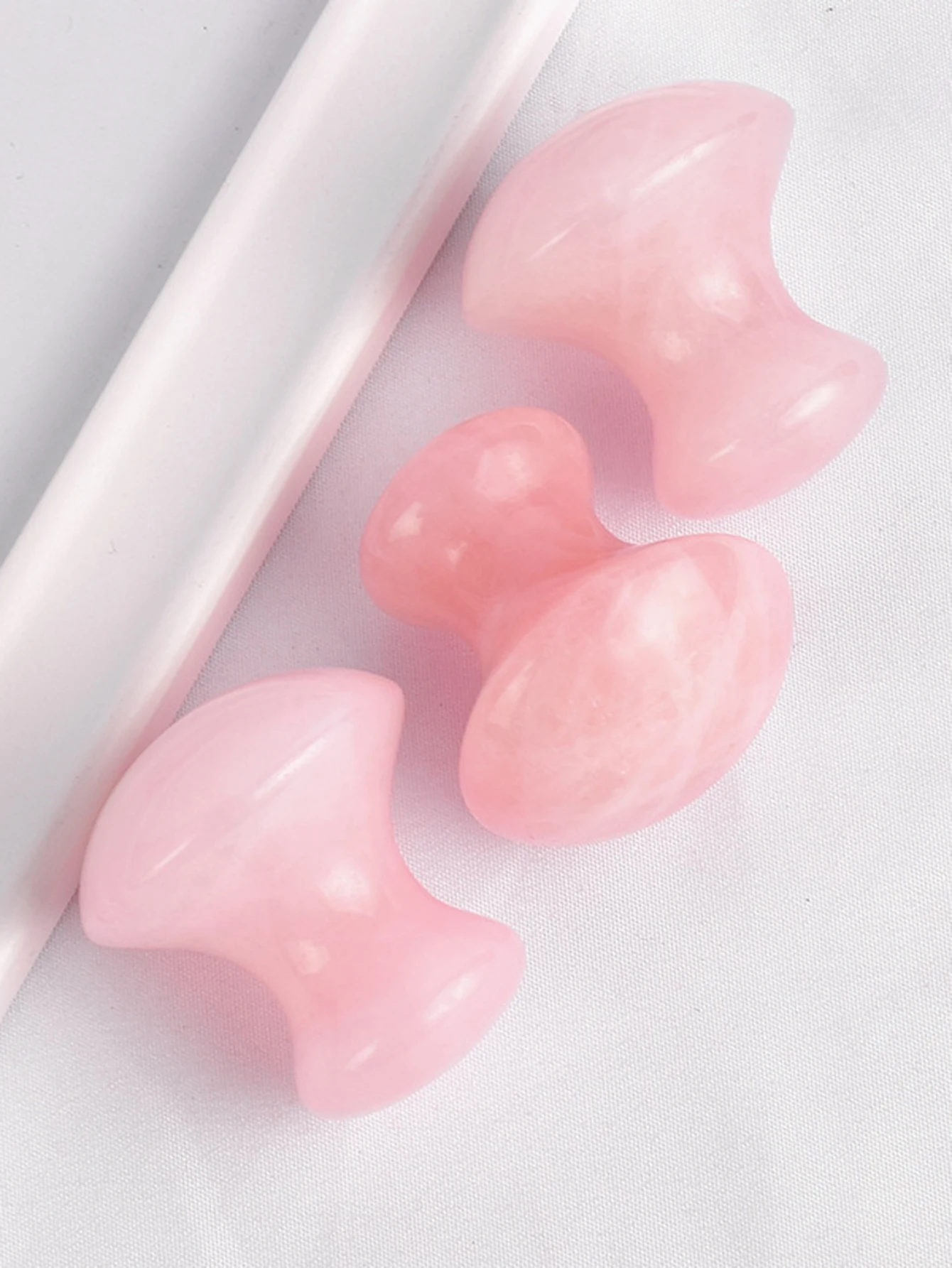 1 Pcs Natural pink crystal jade mushroom head massage powder stone eye facial part facial beauty energy stone