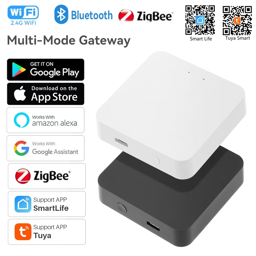 Tuya ZigBee 3.0 Smart Gateway Hub Smart Life Home Bridge Wireless Bluetooth  Multi Mode Gateway Mesh Work with Alexa Google Home Color: Multi-mode Hub 3