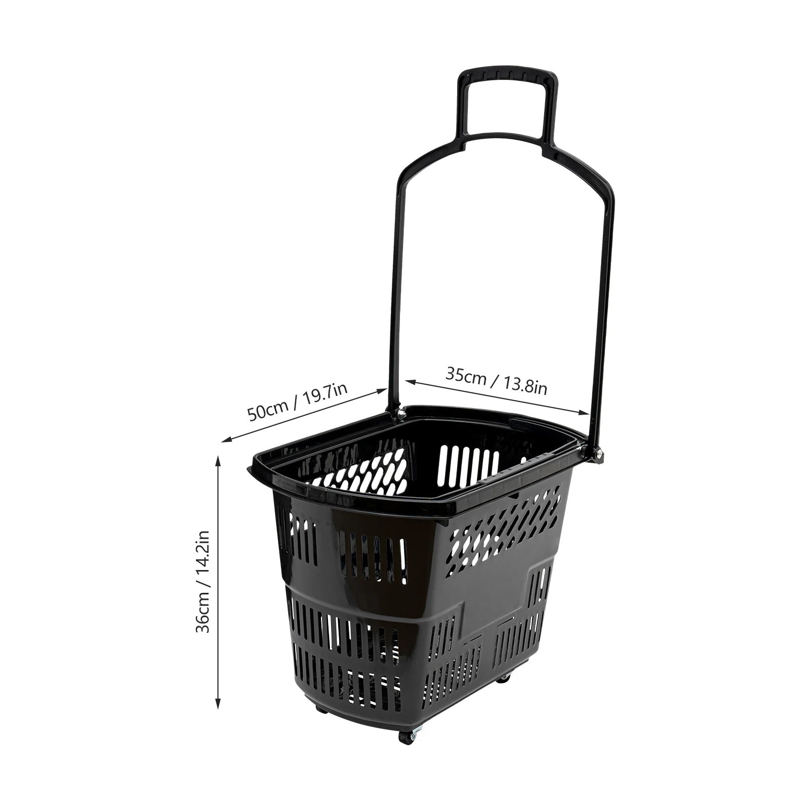 CNCEST 35L 6PCS Shopping Carts with Wheels and Handle Portable Shopping Basket Set Chic Home Kitchen Accessories
