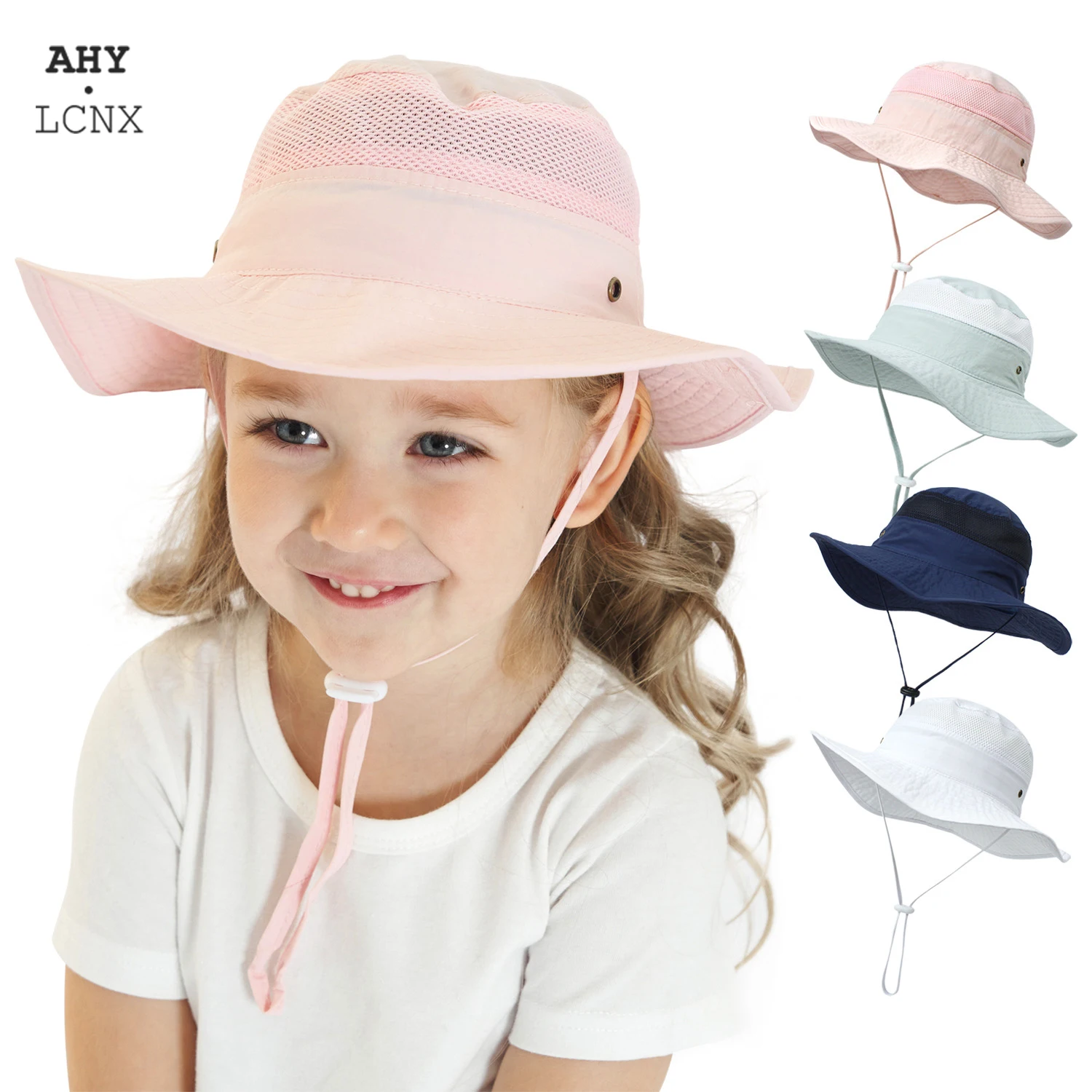 Summer Toddler Children Bucket Hat For Boy Girl Floppy Wide Brim Beach Sun Hat Outdoor Kids Fisherman Hats Baby Pink Fluffy Cap 1