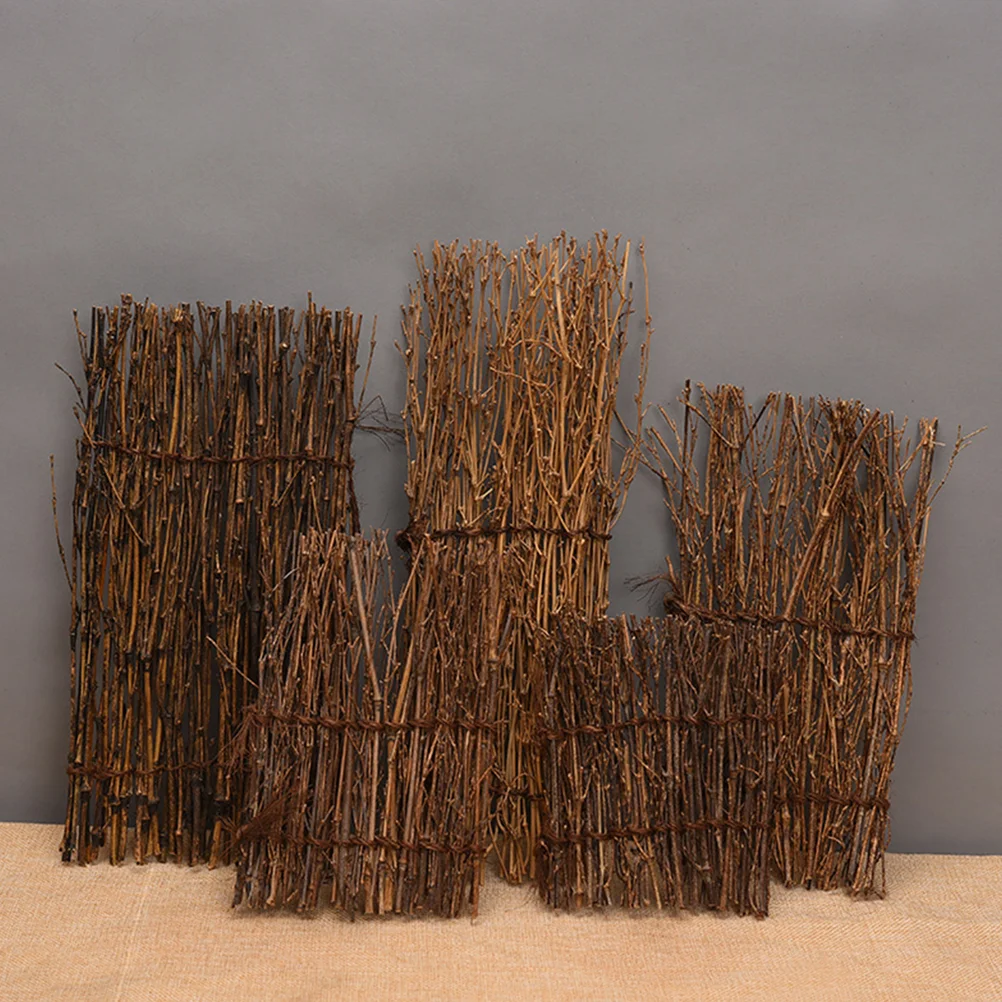 

Garden Border Natural Purple Bamboo Fence Delicate Novel Sushi Plate Small Mat Adornment Micro Ornament Mini Design Turf