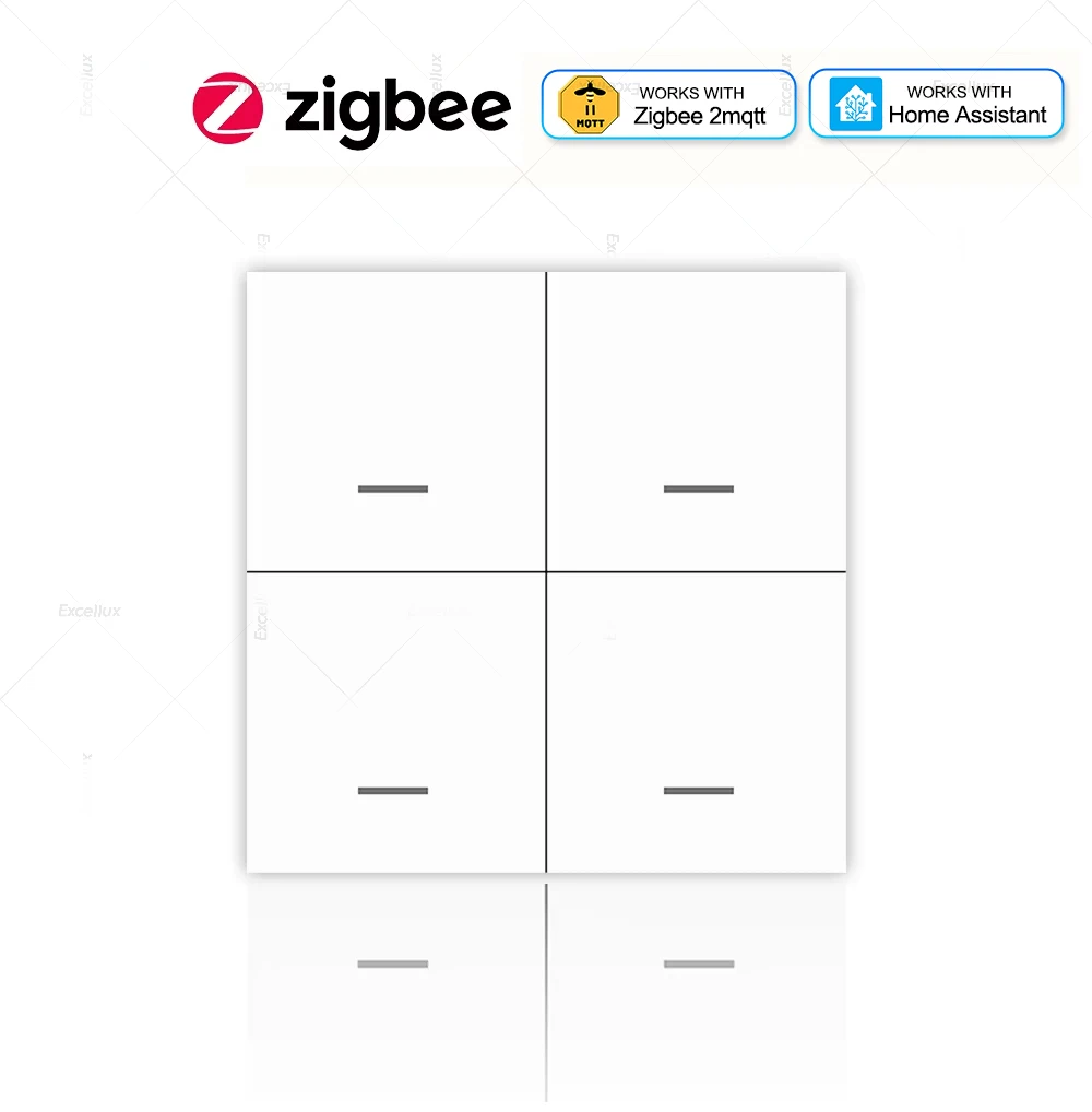 Zigbee 3.0 Wireless Smart Scene Switch Push Button 4 Gang 12 Modes Home Automation Scenario Controller Works With Home Assistant
