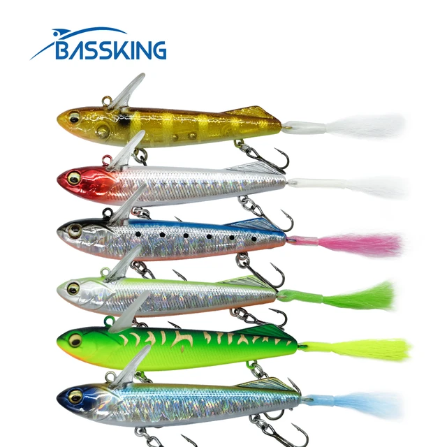 BASSKING Floating Pencil Bait 68mm 5g Hard Fishing Lure Feather