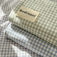Mattress cover Japanese Style 100% Cotton Woven Flat Fitted Bed Sheet With Elastic Couple Bed Linen Single Bedding Full Size 1