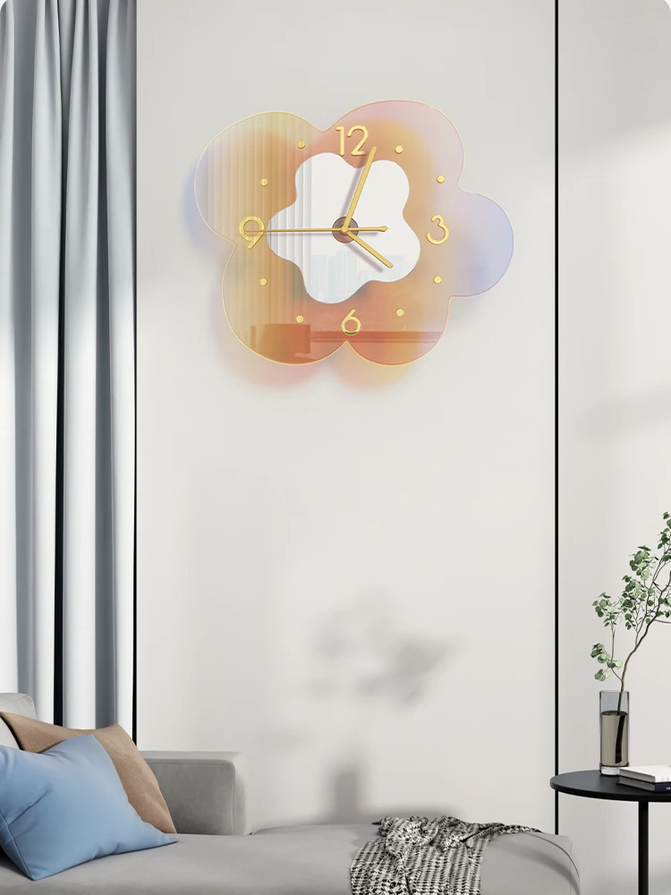 

Creative Flower Wall Clock Art Living Room Simple Nordic Silent Chinese Fashion Wall Clock Modern Design reloj pared Home Decor