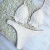 Summer Brazilian Bikini Set Women Sexy Bandage Top Thong Bottom 2 Pieces Set Push-up Swimwear Lace Up Swimsuit Beachwear 3