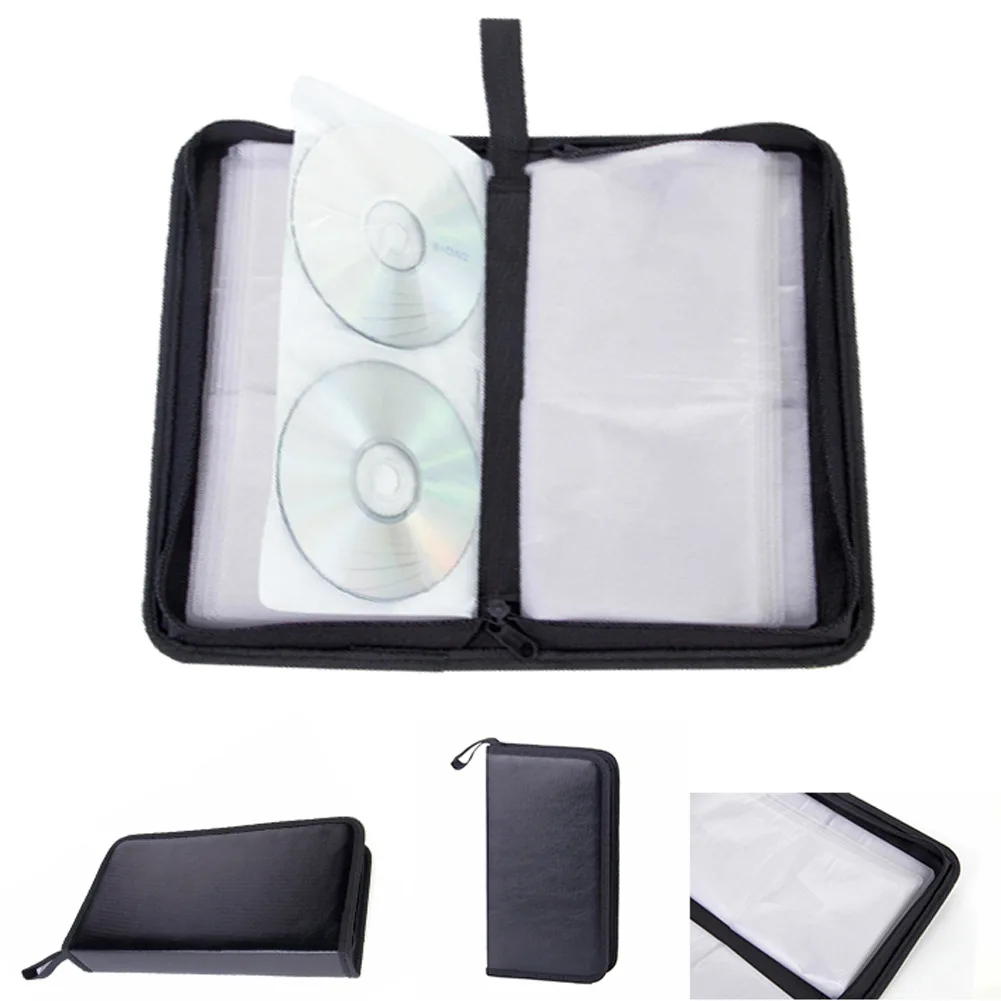 CD DVD Storage Bag 80-Sheets High-capacity Sleeves CD Holder Case Carry Box