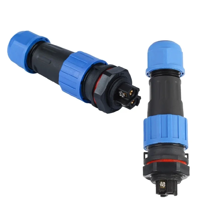 thumbnail image 2 of LP/SP21 Nut/Flange/Docking Waterproof Connector Welding Free 2/3/4/5/6/7 Pin IP68 Outdoor Female Plug Male Socket Screw Wiring 2 of 12