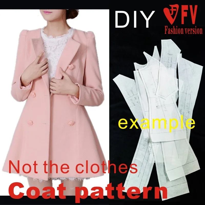 Clothing DIY Overcoat Sewing Pattern Coat Sewing Template Cutting drawing BFY-37