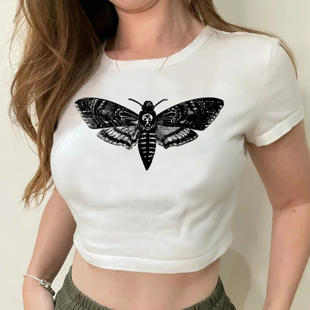 

Butterfly 90s aesthetic 90s hippie cyber y2k crop top Woman goth manga vintage fairycore cropped t-shirts