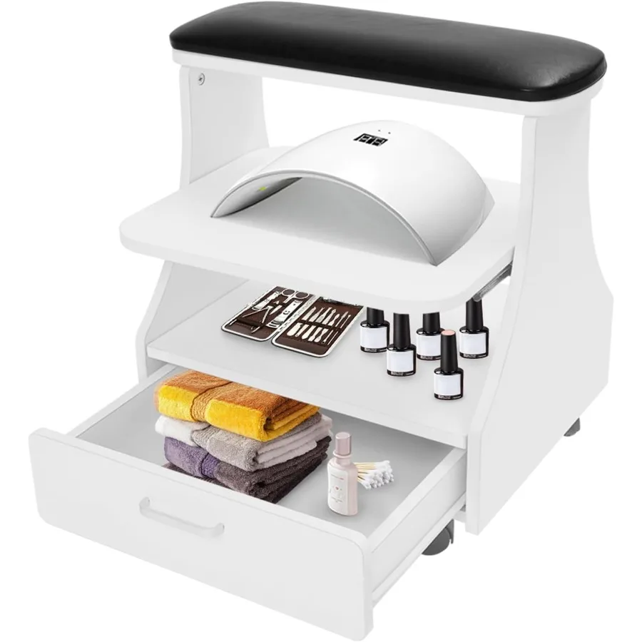 Portable Foot Rest with Wheels for Beauty Salon